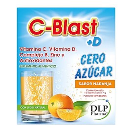 CERO AZÚCAR Vitamina C, Vitamina D, Complejo B, Zinc y Antioxidantes Polvo Efervescente Sabor Naranja (caja con 10 sobres)