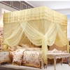 Luxury Princess Three Side Openings Post Bed Curtain Canopy Netting