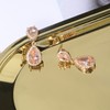 Champagne Earrings for Wedding Gold - Sterling Silver Pave Teardrop