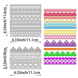 BENECREAT Pack of 2 Metal Cutting Dies with Lace Border, Lace Tag Cutting Dies Metal Cutting Dies Layering Tags Embossing Stencils Template for DIY Cards, Scrapbooking, 0.8 mm Thick