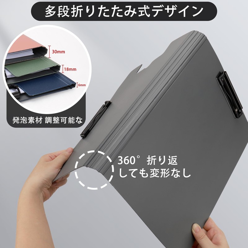 SFLHHDM Clip Holder, A4 Binder, Foldable, Clipboard, Thin, Easy to