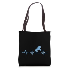 Horse Heartbeat Life Equestrian Heart EKG Pulse Tote Bag
