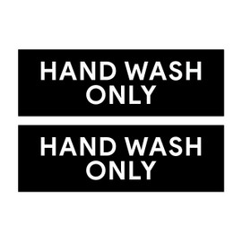 Hand Wash Only Sticker Signs | Workplace Hygiene Reminder for Restaurants, Commercial Kitchens, Hospitals, Clinics, and Medical Facilities (Pack of 2)
