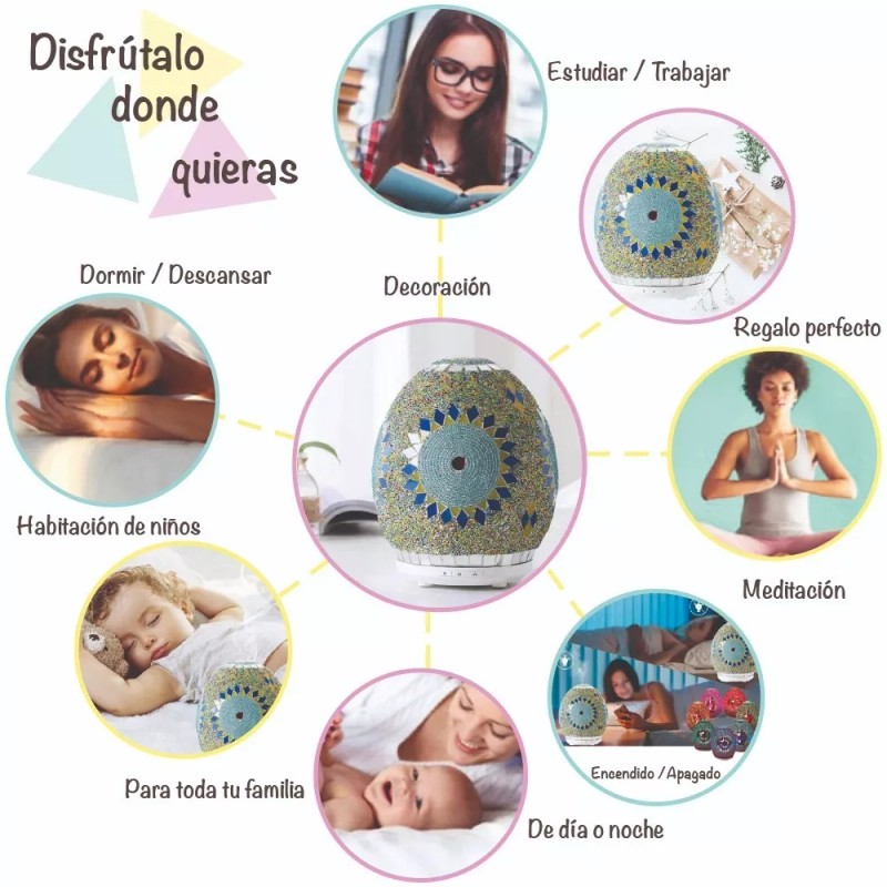 Mosa More Difusor Mosa More Ultrasónico Snowflake, Hecho A Mano