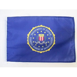 AZ FLAG United States FBI Flag 18'' x 12'' Cords - US Federal Bureau of Investigation Small Flags 30 x 45cm - Banner 18x12 in