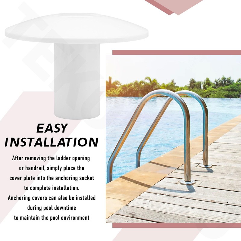 3 Pack Anchor Sockets Cover White for Ladder and Handrails,