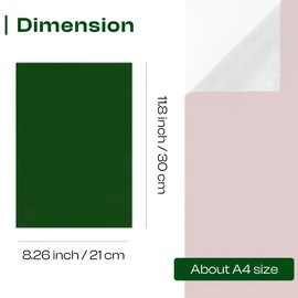 Caydo 12PCS Self Adhesive Felt Sheets, Soft Velvet Green Felt Fabric with Adhesive Felt Backing, Suitable for DIY Projects, Jewelry Box, Drawer Liner and Holiday Decorations (A4 Size)
