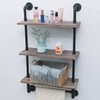 MBQQ 3 Tier Shelving Bathroom Pipe Shelves with Towel Bar