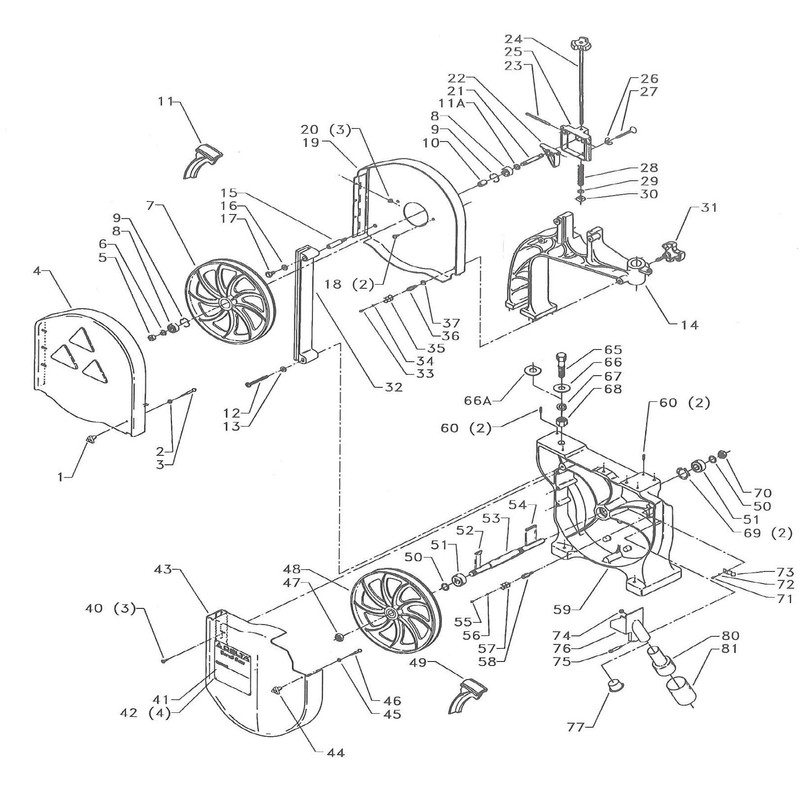 Rockwell Delta 14" Band Saw Upper Wheel, Lower Drive Shaft,
