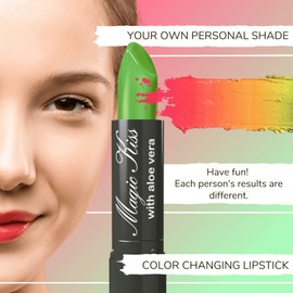 Magic Kiss Color Changing Matte Lipstick set, Long Lasting Nutritious Lips Moisturizer Magic Temperature Color Change Lip Balm with Aloe Vera PH Lipstick MADE IN USA (2 Pack - Yellow & Red)