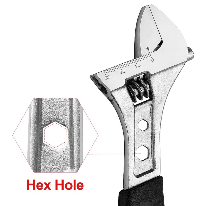Jetech 200mm (8 Inch) Adjustable Spanner with Soft Grip Handle