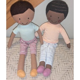 Pillowfort 2 Pillow Fort Plush Ethnic American Dolls 20" Lot