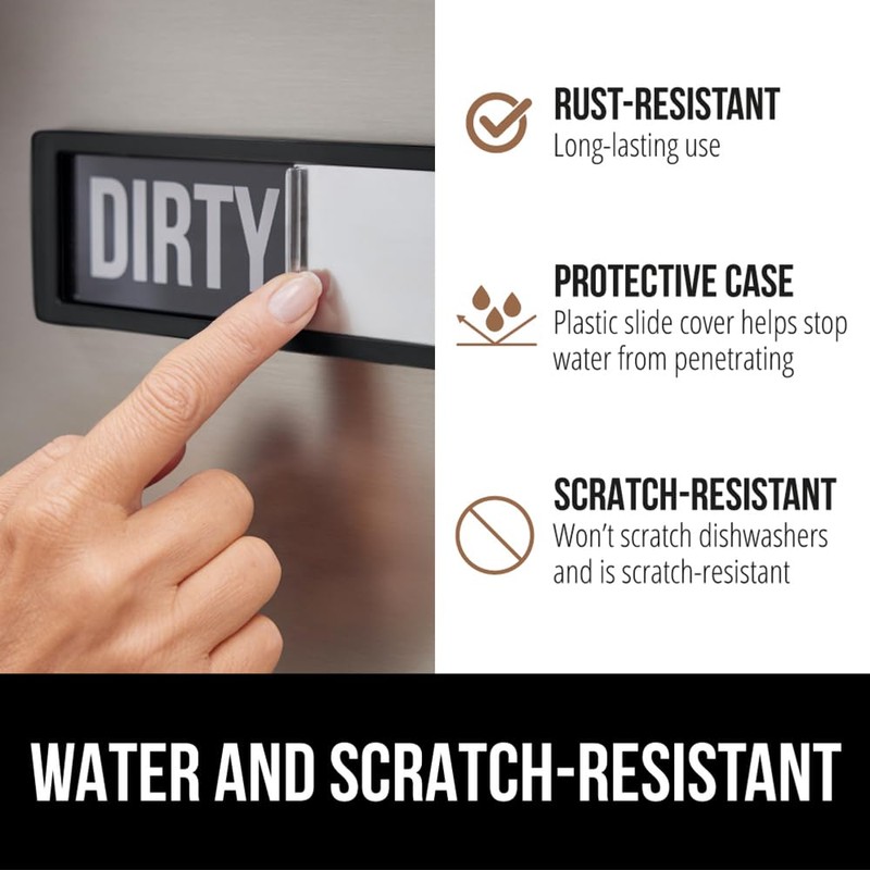 GORILLA GRIP Strong Dishwasher Magnet Clean Dirty Sign, Large Letters