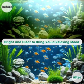 Dozont Aquarium Filter U-V for 20-75 Gallon, 200GPH Fish Filter with 5W U-V Double Light Green Water and Algae Submersible Powerful Clean Pump for Turtle Tank Freshwater Crystal Green Killing