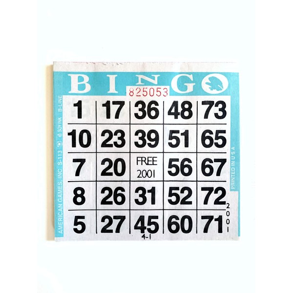 United Novelty 1 on Single Face Bingo Paper Cards- Pack of 500 Sheets- Color Aqua Border