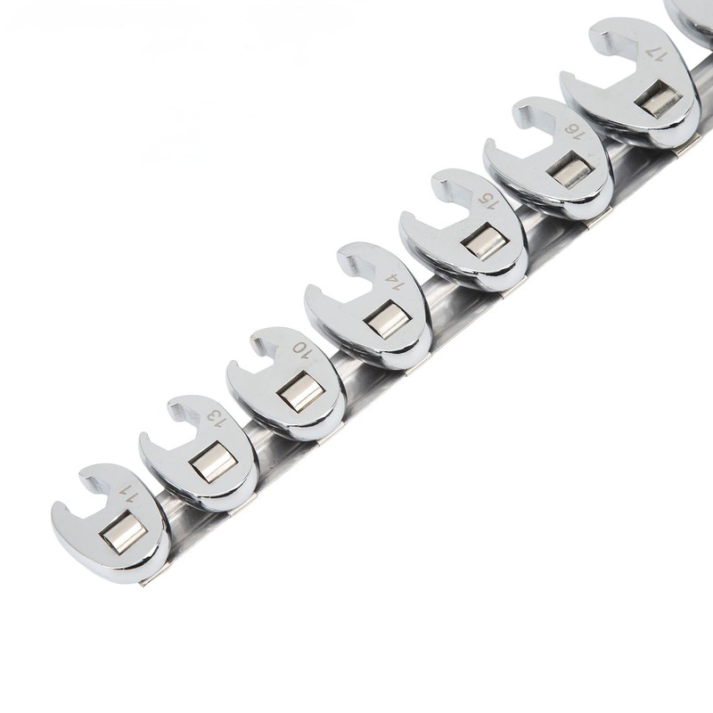 10pcs Crows Foot Wrench Set 10mm to 22mm Sizes Metric