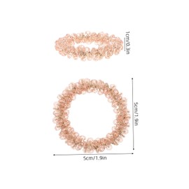 Ipetboom 3pcs Crystal Rhinestone Hair Ties Elegant Ponytail Holders for Women Stylish Beaded Scrunchies Versatile Hair Accessories Pink and Gray