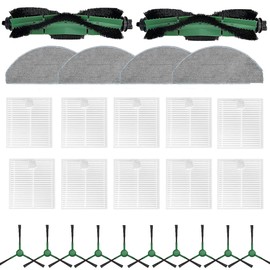 2 Roller Brush＆10 Side Brushes＆10 Hepa Filters & 4 Mopping Pads Replacement Parts Accessories Compatible with iRobot Roomba Essential Series Q0120 Y0140 Y0110 Q0110 Robot Vacuum Cleaner