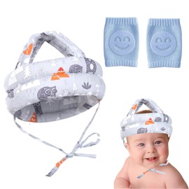 Head Protection for Baby, Baby Head Protector with Knee Pads, Safety Helmet for Infants 6-24 Months, Adjustable Baby Helmet for Crawling, Walking, Car Seat and Stroller Use