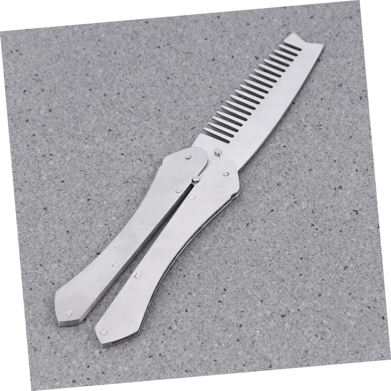WOONEKY Stainless Steel Beard Comb Mustache Brush Men's Styling Tool