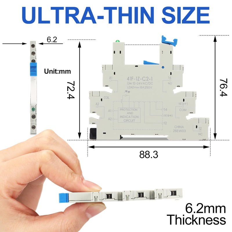 Tellegloww 15 Pcs Miniature Electromagnetic Relay 24V Coil DC/AC, PLC