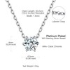 April Birthstone Necklace, Round Cut Cubic Zirconia Pendant Sterling Silver,
