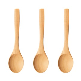 Set of 3 Wooden Spoons, Small, 13 x 3 cm, Natural Wooden Cooking Spoon Set for Children, Environmentally Friendly Wooden Cutlery for Soup, Coffee, Honey, Kitchen Utensils