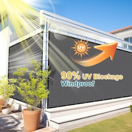 Shade&Beyond 90% Sun Shade Cloth with Grommets, 10' X 10' Pergola Shade Cover Canopy, Mesh Tarp Sun Screens for Patio, Outdoor, Garden, Backyard, Light Gray