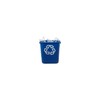 Rubbermaid 295573BE Small Deskside Recycling Container, Rectangular, Plastic, 13.625qt, Blue