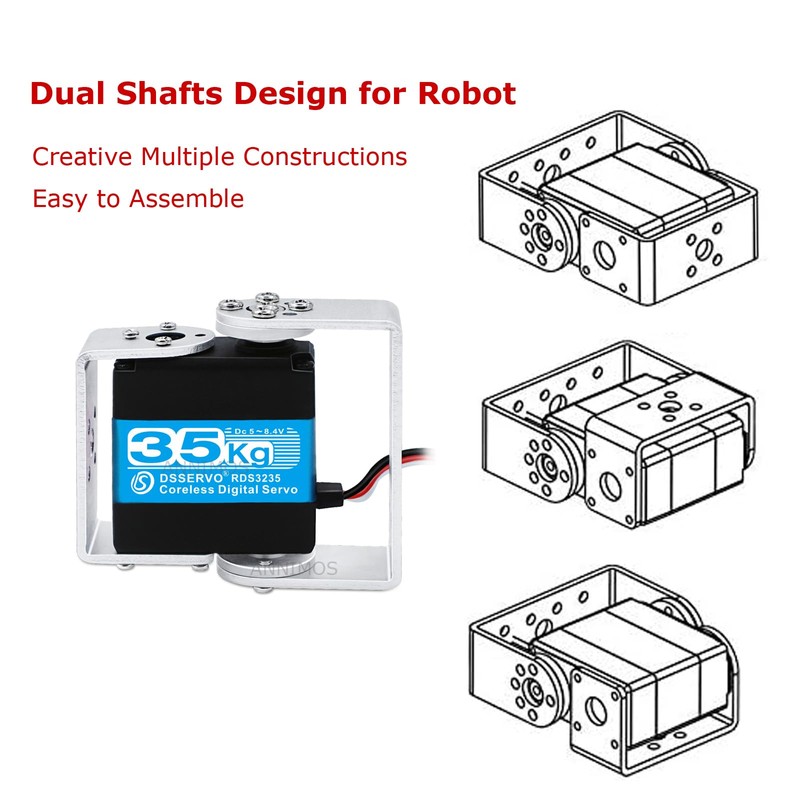 ANNIMOS 35KG Robot Servo Coreless Motor High Torque Stainless Steel