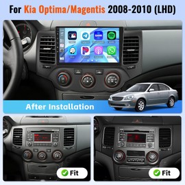 2+64GB Android 15 Car Radio for Kia Optima 2009 2010 / Magentis 2008-2010 Wireless Carplay Android Auto, Realdio 9 Inch Touch Screen with Bluetooth, EQ, GPS, WiFi, FM/RDS, Backup Camera, MIC