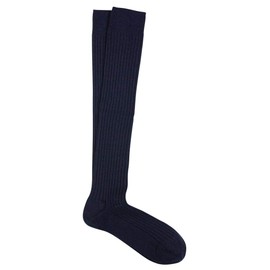 Marcoliani Milano Mens Over The Calf Ribbed Extrafine Merino Dress Socks (One Size) Navy
