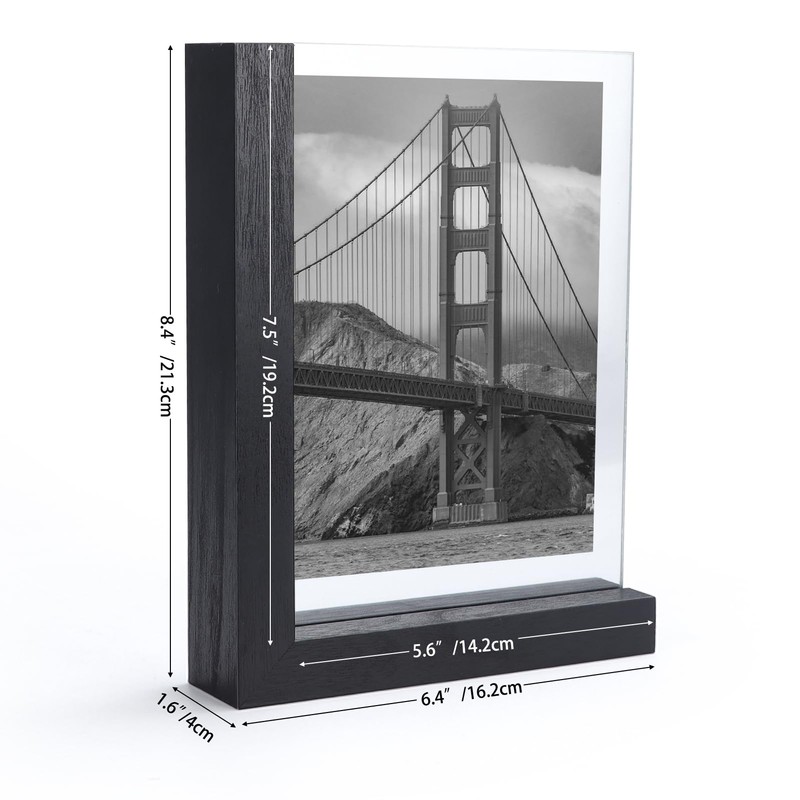 Lavezee 2 Pack 5x7 Picture Frames Made of Black Wooden