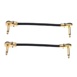 Kisangel 2pcs Plated Guitar Connection Cable Durable Electric Guitar Audio Cord High Fidelity Performance for Bass Instruments for Easy Use Storage