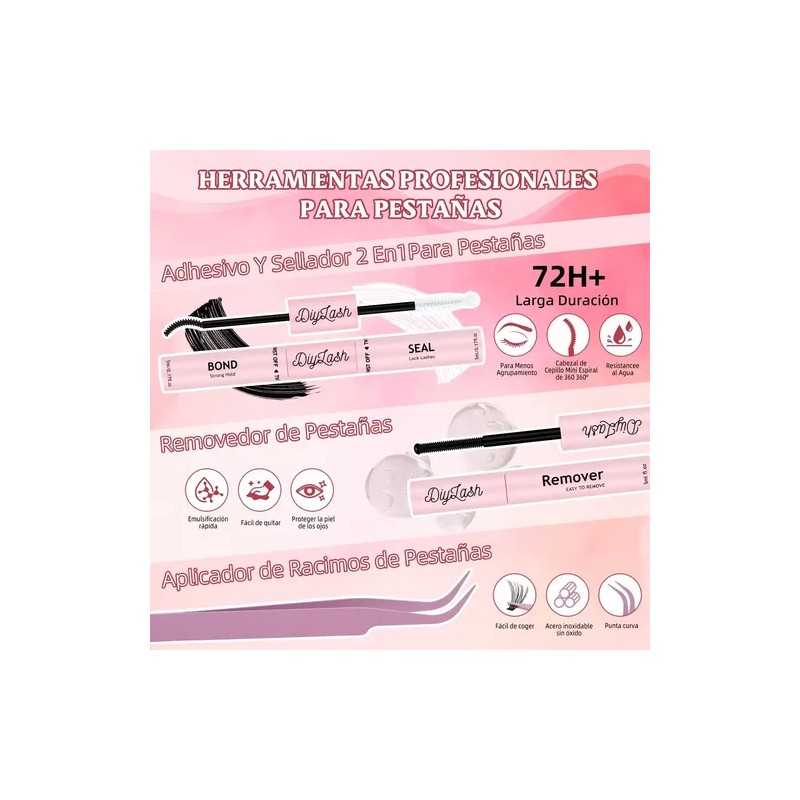 Extensiones Pestañas Diy, Kit De Racimos De Pestañas Mixto