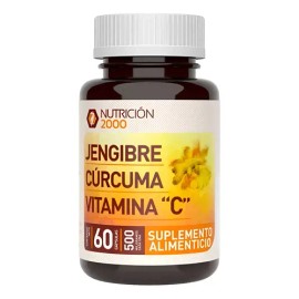 Jengibre Cúrcuma Y Vitamina C 60 Cápsulas Nutrición 2000