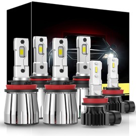 ATVATMT LED Fog Lights for 2019 2020 2021 2022 2023 2024 2025 Ram 1500 2500 3500 4500 5500, 9005 + H11 + H11 LED Bulbs Combo 6500K White Replacement Halogen Bulbs Pack of 6