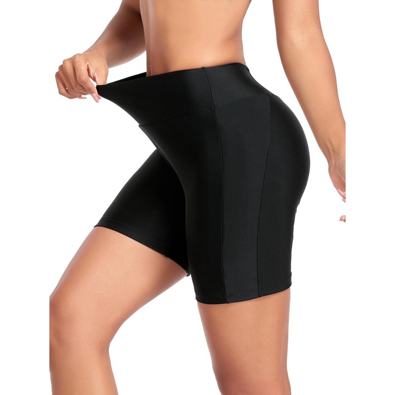 RELLECIGA Women's Black Swim Shorts Quick Dry Swim Shorts High