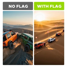 ZYEMILE 10ft High-Visibility Sand Safety Flag with Reflective Material, Quick Connector & Storage Bag – ATV/UTV Off-Road Flag for Dune Buggies, Beach Riding, Sand Dunes – Durable & Easy-to-Install for Outdoor Adventures