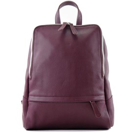 modamoda de T138 Women's Leather Backpack Handbag Handmade in Italy, Bordeaux Purple
