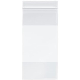 Plymor 4" x 8" (Pack of 500), 2 Mil with White-Block Zipper Reclosable Plastic Bags