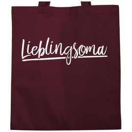 Shirtracer - Grandma gift - Lieblingsoma - fabric bag made of cotton jute bag long handle, 1 Bordeaux red, Einheitsgröße