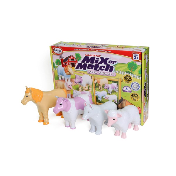 POPULAR PLAYTHINGS Magnetic Mix or Match Farm Animals, Pastel