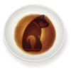 Small "Dog" Ceramic Plate for Dipping Sauce - Carved Design