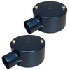 Black 20mm PVC Conduit Box 1 Way Terminal Box with