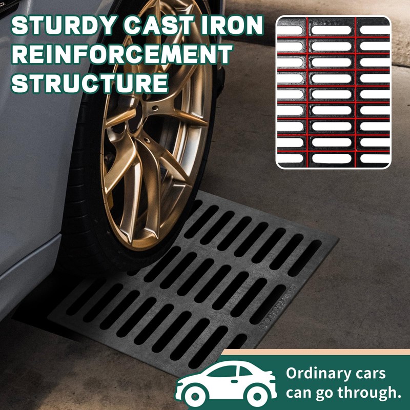 23.6x23.6 Drain Grate, B125 Class Sewer Grate, Weather-Resistant Outdoor Drain