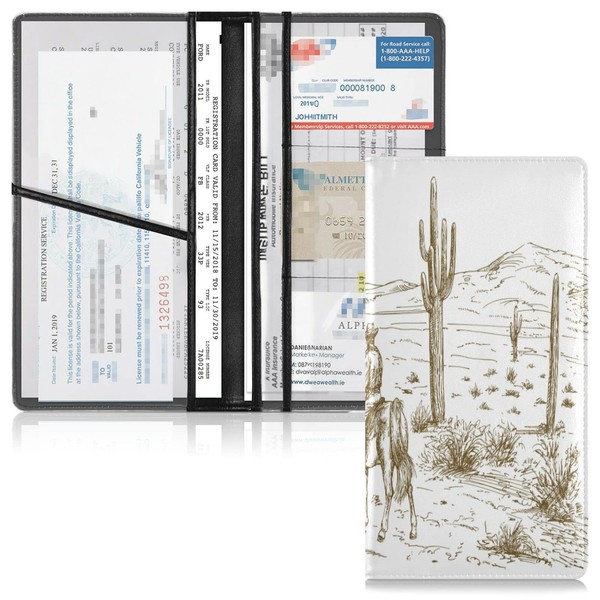 Kigai Car Registration and Insurance Holder,West Desert Cowboys Vehicle Glove