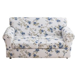 CRFATOP 3 Pieces Soft Couch Cover for Dogs Stretch Sofa Loveseat Slipcover for 2 Separate Cushion Couch Covers Washable Anti Slip Love Seat Furniture Protector,(Medium,C03)