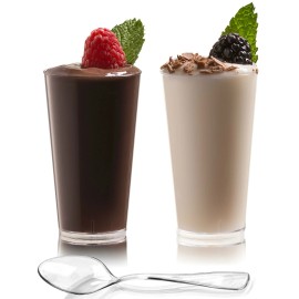 Zappy 50 3 Oz Disposable Plastic Straight Wall Shooter Glasses Clear Dessert Cups a...