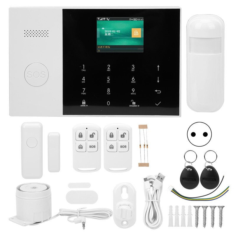 WIFI+GSM+GPRS 2.4in TFT Alarm System AntiTheft Detector with SOS Button